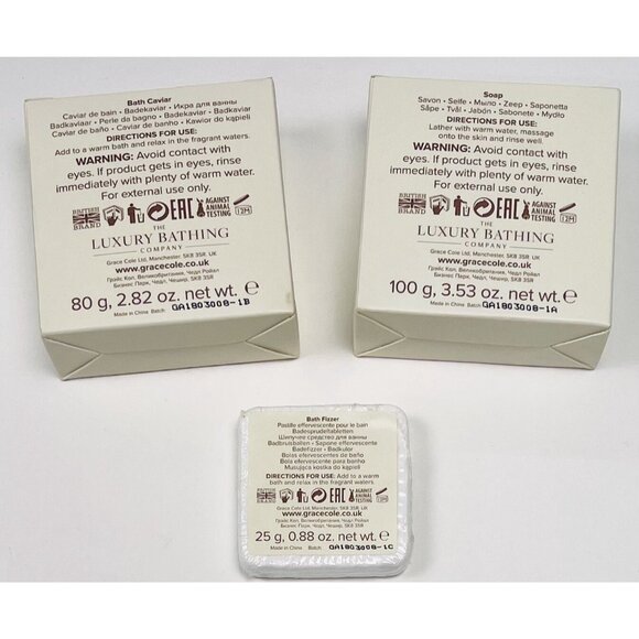 Lot 3 The Luxury Bathing Company Warm Vanilla & Fig Soap Bath Caviar Fizzer NIP - Picture 2 of 2